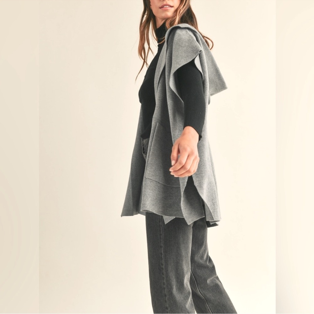 Sweater Knit Open Cardigan